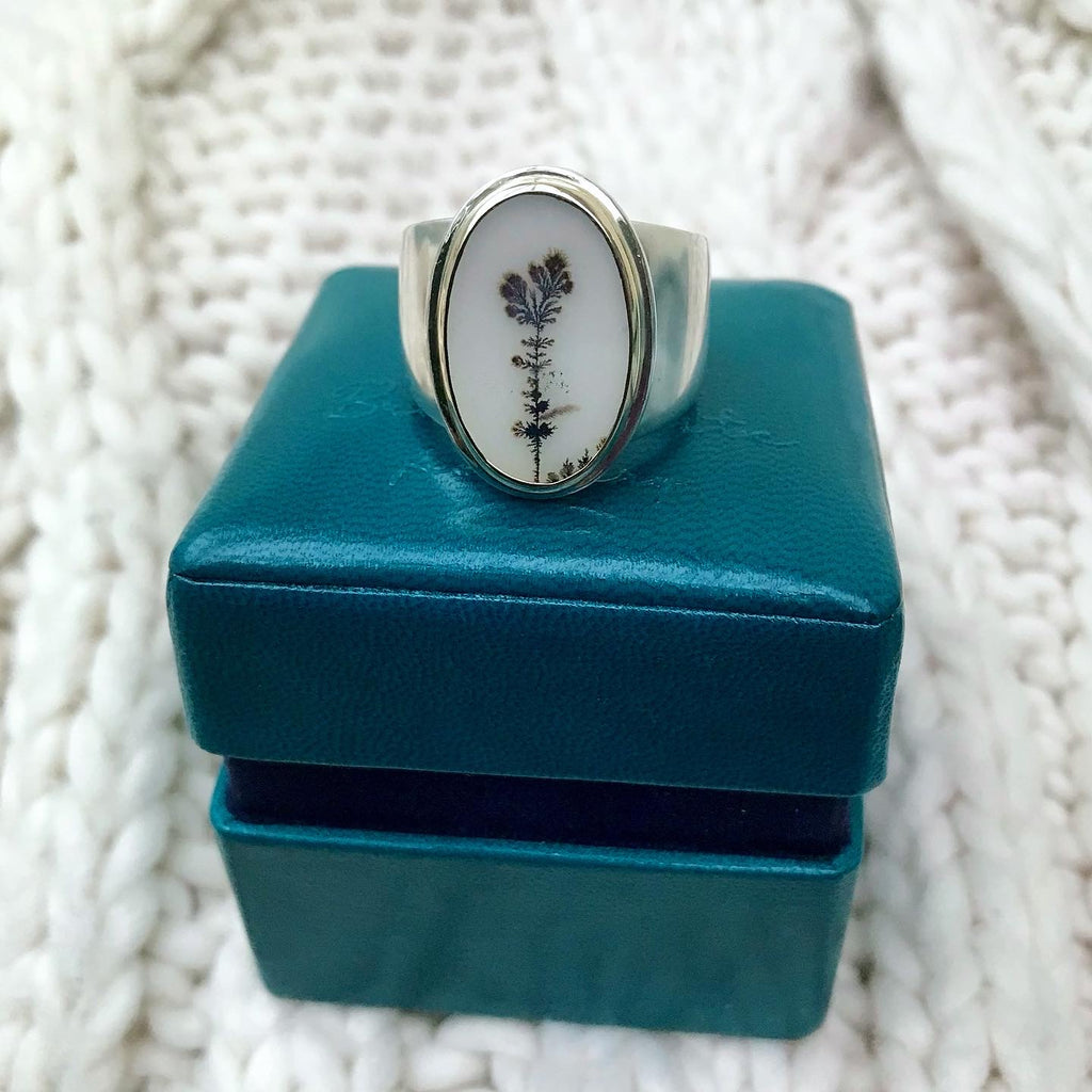 Dendritic Agate statement ring.